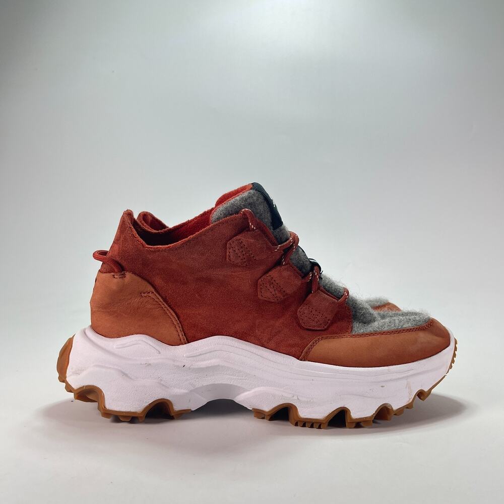 Sorel Kinetic Breakthru Caribou Orange Red Sneaker Boots NL4903-849 Women's Sz 9